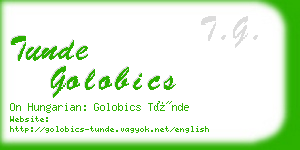 tunde golobics business card